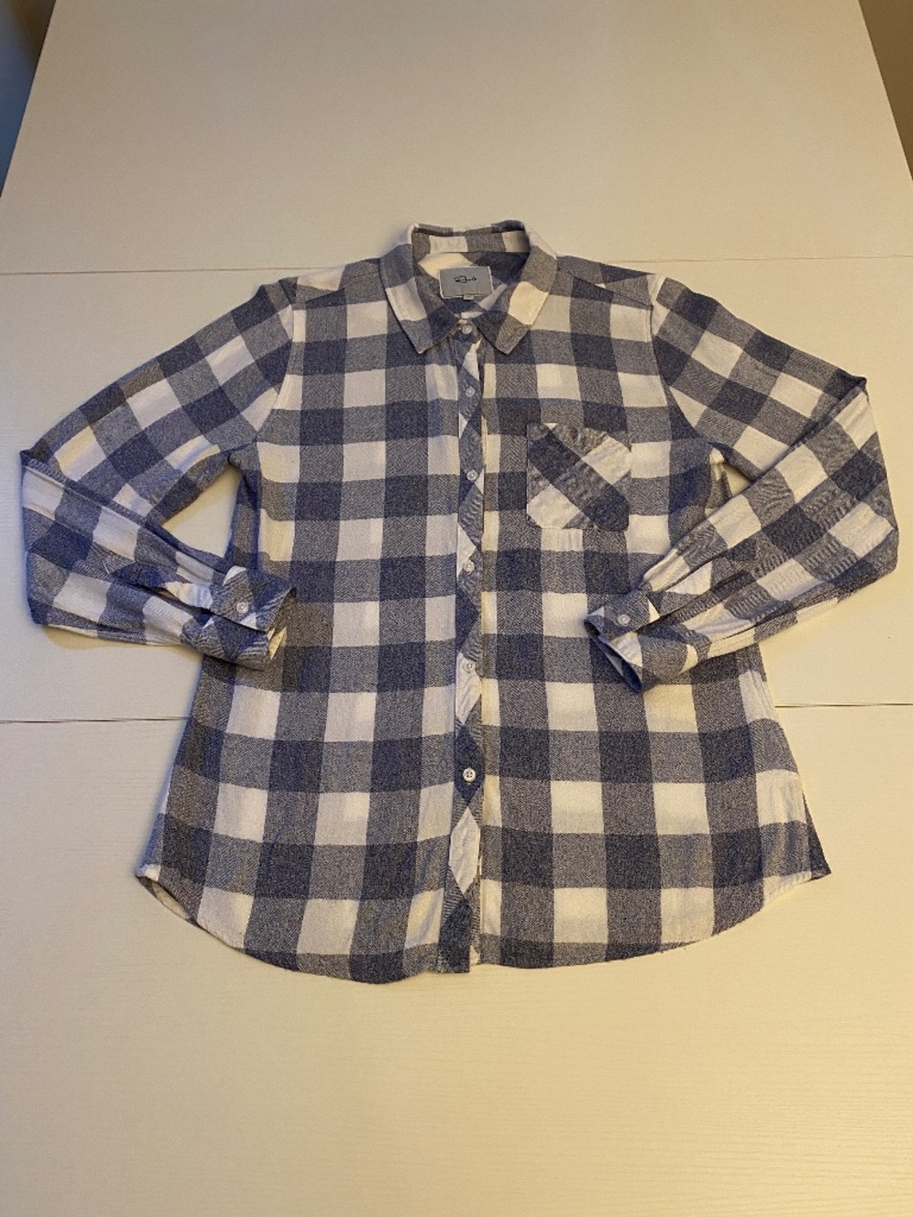 Rails Hunter Plaid Button Down Shirt in River / White Check - Size M